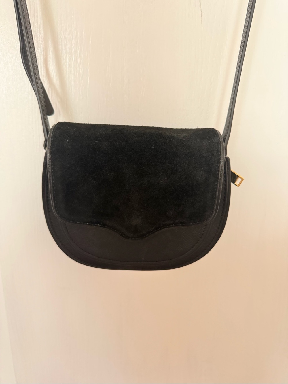 Rebecca Minkoff Black Suede & Leather Crossbody Bag